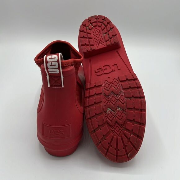 ✨UGG Red Rainboots Size 6 Chevonne Ankle Rain Booties B22B - Picture 9 of 11